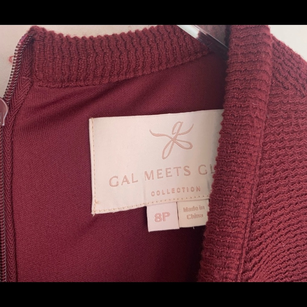 Gal Meets Glam Kristin Dress 8P burgundy - Picture 3 of 3